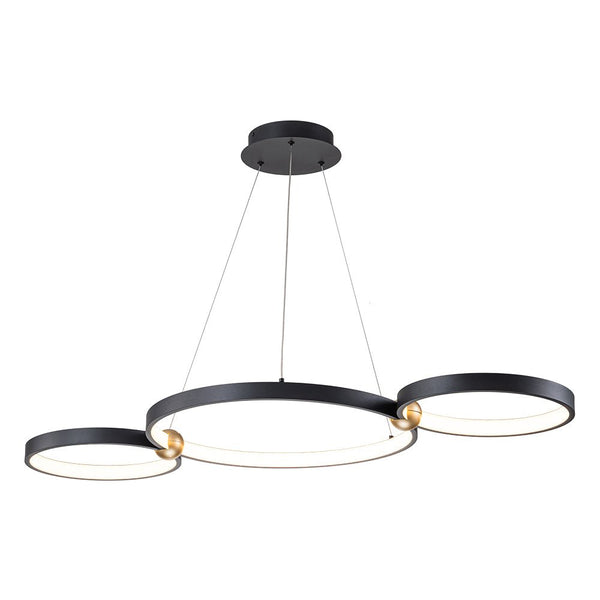 Chandelierias-Modern 3-Rings LED Dimmable Linear Chandelier-Chandelier-Black (Pre-order)-