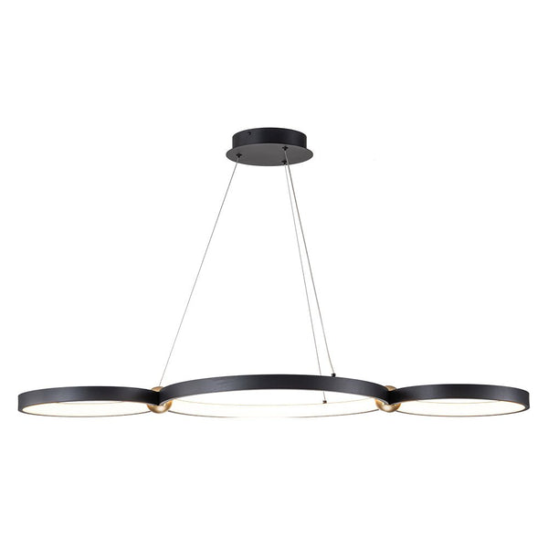 Chandelierias-Modern 3-Rings LED Dimmable Linear Chandelier-Chandelier-Black (Pre-order)-