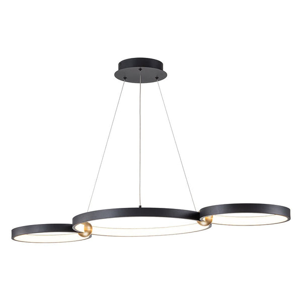 Chandelierias-Modern 3-Rings LED Dimmable Linear Chandelier-Chandelier-Black (Pre-order)-
