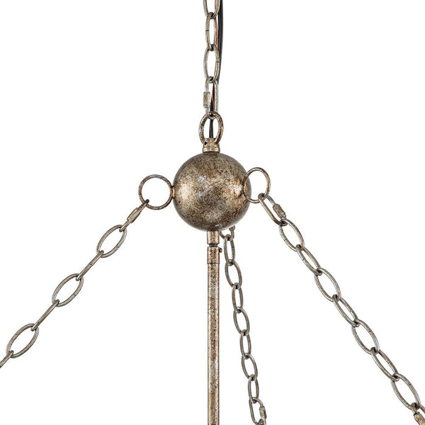 Chandelierias-Modern 5-Light Drum Glass Tassel Chandelier-Chandelier--