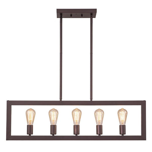 Chandelierias-Modern 5-Light Flat Rectangle Metal Island Chandelier-Chandeliers-Oil-rubbed-bronze-5 Bulbs