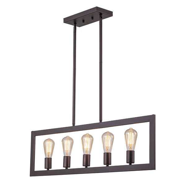 Chandelierias-Modern 5-Light Flat Rectangle Metal Island Chandelier-Chandeliers-Oil-rubbed-bronze-5 Bulbs