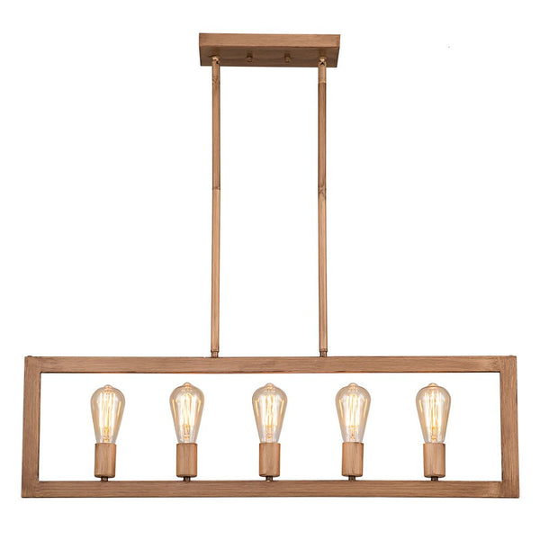 Chandelierias-Modern 5-Light Flat Rectangle Metal Island Chandelier-Chandeliers-Oil-rubbed-bronze-5 Bulbs