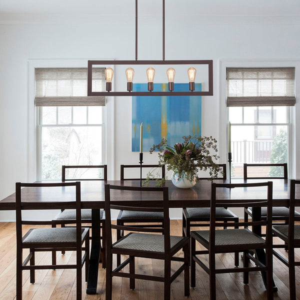 Chandelierias-Modern 5-Light Flat Rectangle Metal Island Chandelier-Chandeliers-Oil-rubbed-bronze-5 Bulbs
