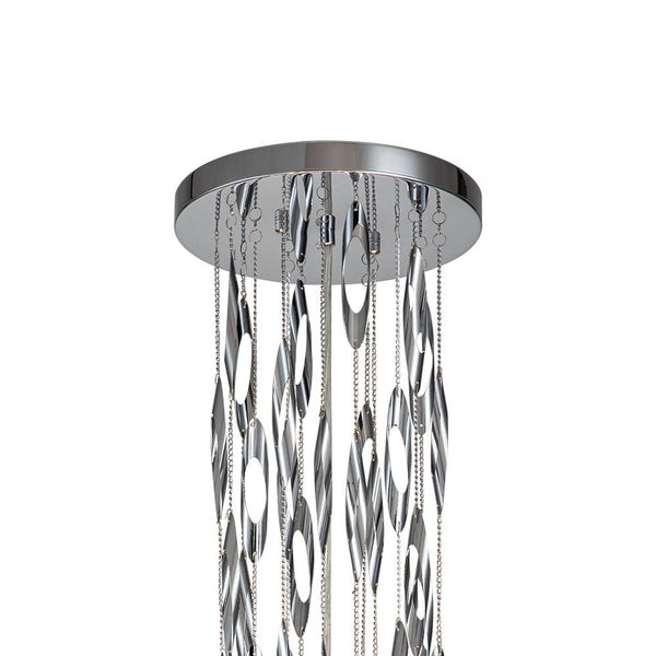 Chandelierias-Modern 5-Light Stainless Steel Accents Drum Pendant-Pendant-Chrome-