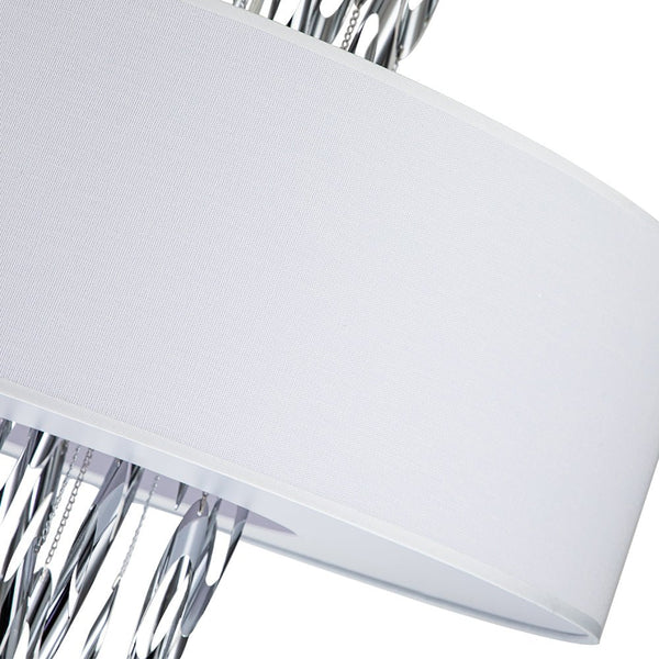 Chandelierias-Modern 5-Light Stainless Steel Accents Drum Pendant-Pendant-Chrome-