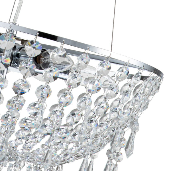 Chandelierias-Modern 6-Light Round Crystal Chandelier-Chandeliers--