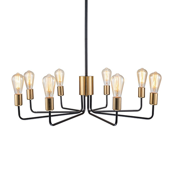 Chandelierias-Modern 8-Light Black & Gold Sputnik Chandelier-Chandeliers--