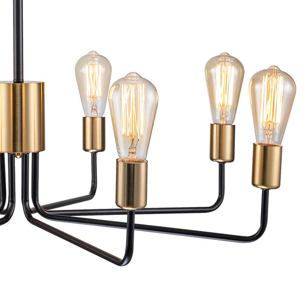 Chandelierias-Modern 8-Light Black & Gold Sputnik Chandelier-Chandeliers--