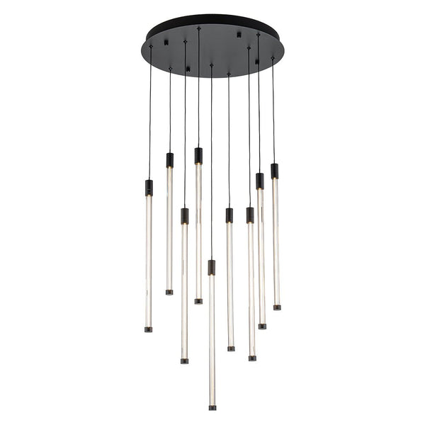 Chandelierias-Modern 9-Light Dimmable Strip LED Cylinder Chandelier-Chandelier-Black (Pre-order)-
