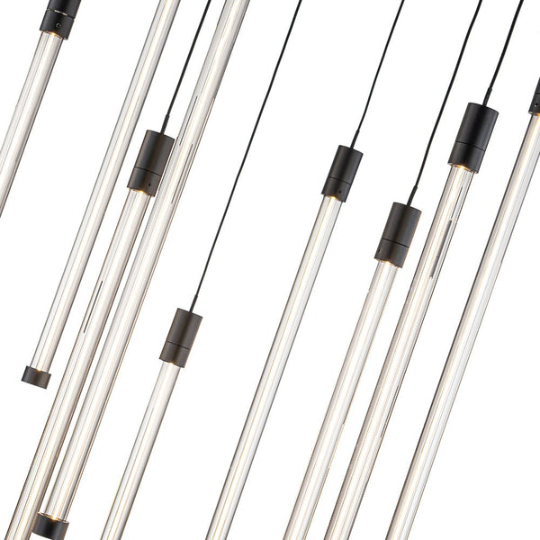 Chandelierias-Modern 9-Light Dimmable Strip LED Cylinder Chandelier-Chandelier-Black (Pre-order)-