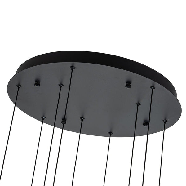 Chandelierias-Modern 9-Light Dimmable Strip LED Cylinder Chandelier-Chandelier-Black (Pre-order)-