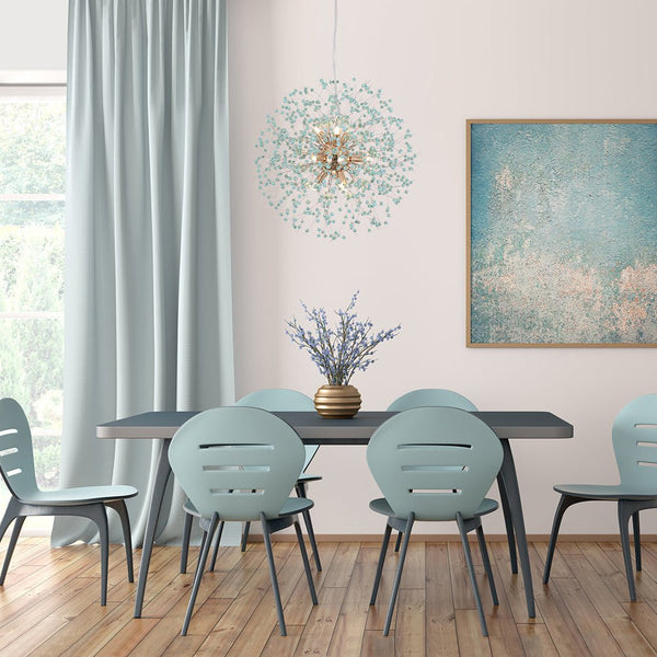Chandelierias-Modern 9-Light Turquoise Firework Chandelier-Chandelier--