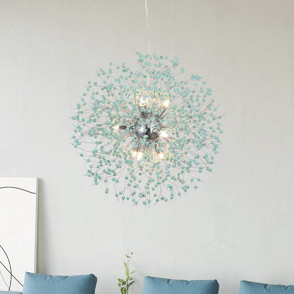 Chandelierias-Modern 9-Light Turquoise Firework Chandelier-Chandelier--