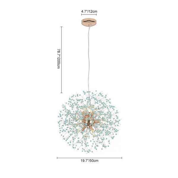 Chandelierias-Modern 9-Light Turquoise Firework Chandelier-Chandelier--
