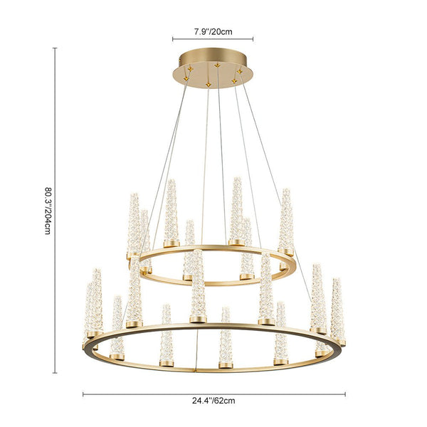 Chandelierias-Modern Acrylic Shade Dimmable LED Wagon Wheel Chandelier-Chandeliers-20-Light (Pre-order & Arrive in 3 Weeks)-