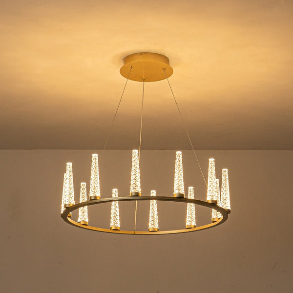 Chandelierias-Modern Acrylic Shade Dimmable LED Wagon Wheel Chandelier-Chandeliers-20-Light (Pre-order & Arrive in 3 Weeks)-