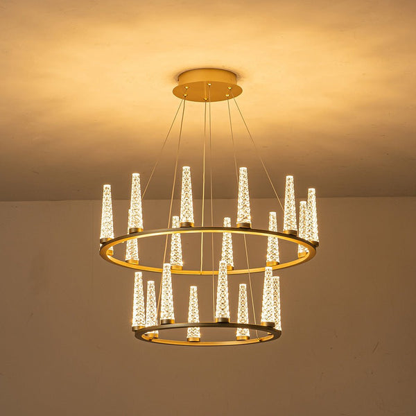 Chandelierias-Modern Acrylic Shade Dimmable LED Wagon Wheel Chandelier-Chandeliers-20-Light (Pre-order & Arrive in 3 Weeks)-