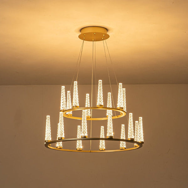 Chandelierias-Modern Acrylic Shade Dimmable LED Wagon Wheel Chandelier-Chandeliers-20-Light (Pre-order & Arrive in 3 Weeks)-