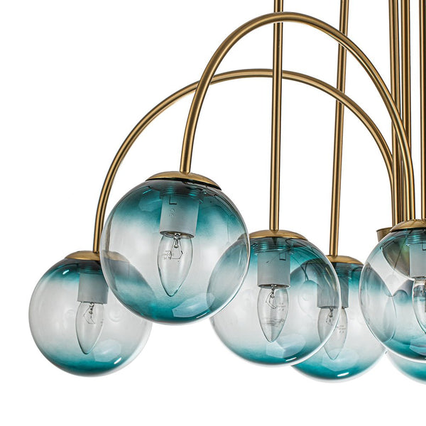 Chandelierias-Modern Brass 10-Light Gradient Glass Comet Chandelier-Chandeliers-Brass-