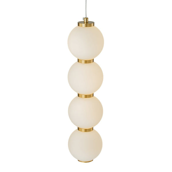 Chandelierias-Modern Brass Hanging 4-Sphere Abacus LED Pendant Light-Pendant-Brass (Pre-order)-