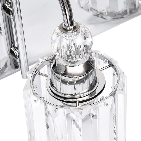 Chandelierias-Modern Crystal Vanity Light Bathroom Fixture-Wall Light-3 Bulbs-Chrome
