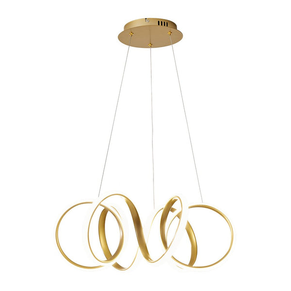 Chandelierias-Modern Curvy Loop Dimmable LED Pendant Light-Pendant-Black-