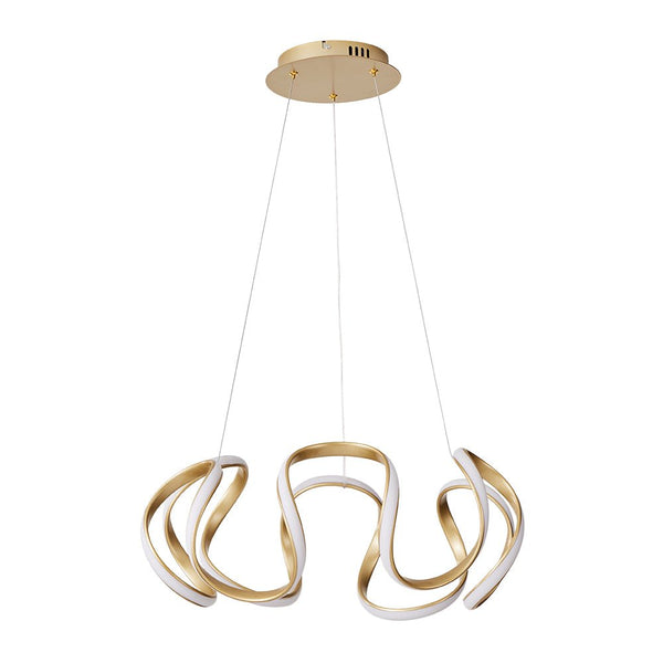 Chandelierias-Modern Curvy Loop Dimmable LED Pendant Light-Pendant-Black-