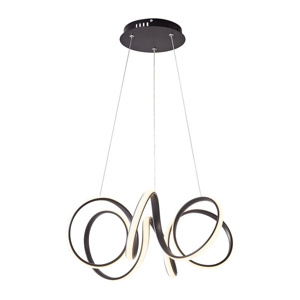 Chandelierias-Modern Curvy Loop Dimmable LED Pendant Light-Pendant-Black-