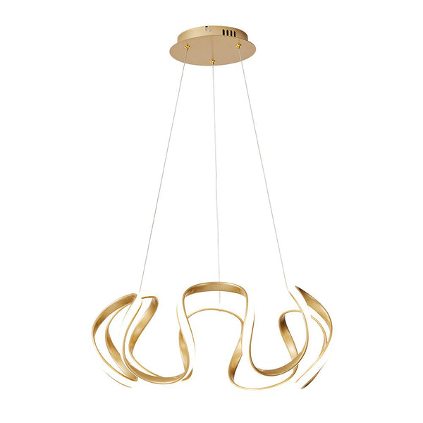 Chandelierias-Modern Curvy Loop Dimmable LED Pendant Light-Pendant-Black-