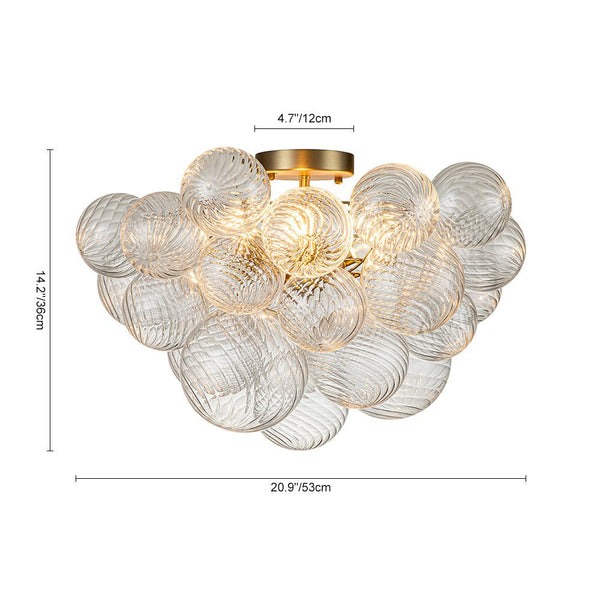 Chandelierias-Modern Decorative Cluster Bubble Semi-Flush Mount-Semi Flush--