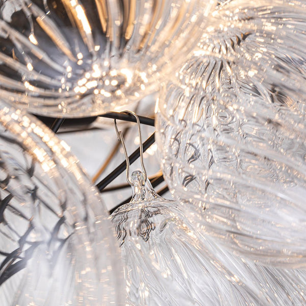 Chandelierias-Modern Decorative Swirled Glass Cluster Bubble Chandelier-Chandelier-8 Bulbs-Black (New Arrivals)