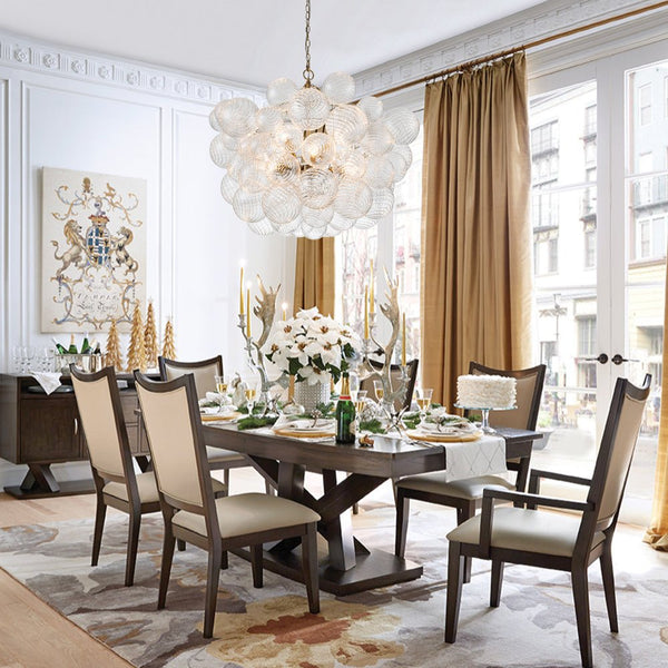 Chandelierias-Modern Decorative Swirled Glass Cluster Bubble Chandelier-Chandelier-8 Bulbs-Brass