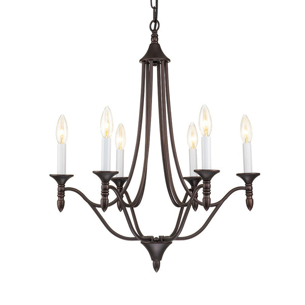 Chandelierias-Modern Farmhouse 6-Light Candle Style Chandelier-Chandeliers-Oil Rubbed Bronze-