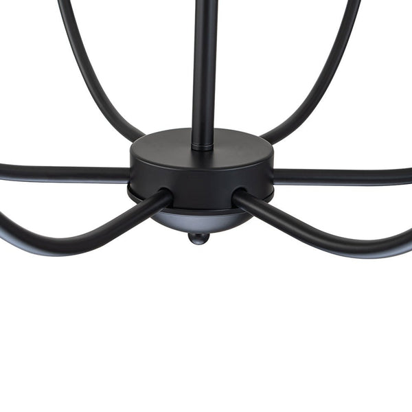 Chandelierias-Modern Farmhouse 6-Light Matte Black Candle Style Chandelier-Chandeliers-Black (Pre-order)-