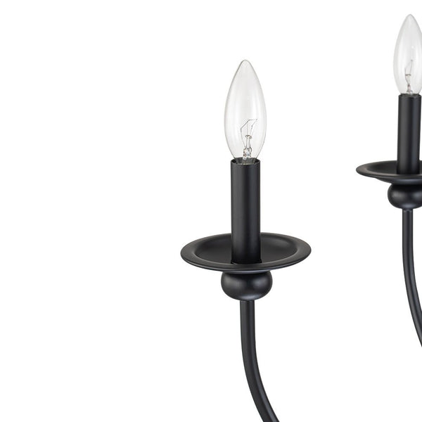 Chandelierias-Modern Farmhouse 6-Light Matte Black Candle Style Chandelier-Chandeliers-Black (Pre-order)-