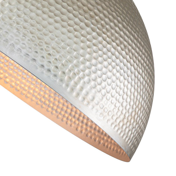 Chandelierias-Modern Hammered Metal Oversized Dome Pendant-Chandeliers-Antique Silver-