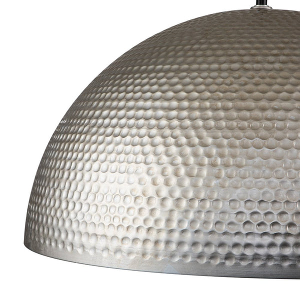 Chandelierias-Modern Hammered Metal Oversized Dome Pendant-Chandeliers-Antique Silver-