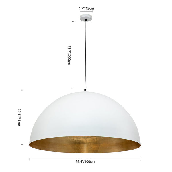 Chandelierias-Modern Hanging Oversized Dome Pendant-Pendant-31 in.-White