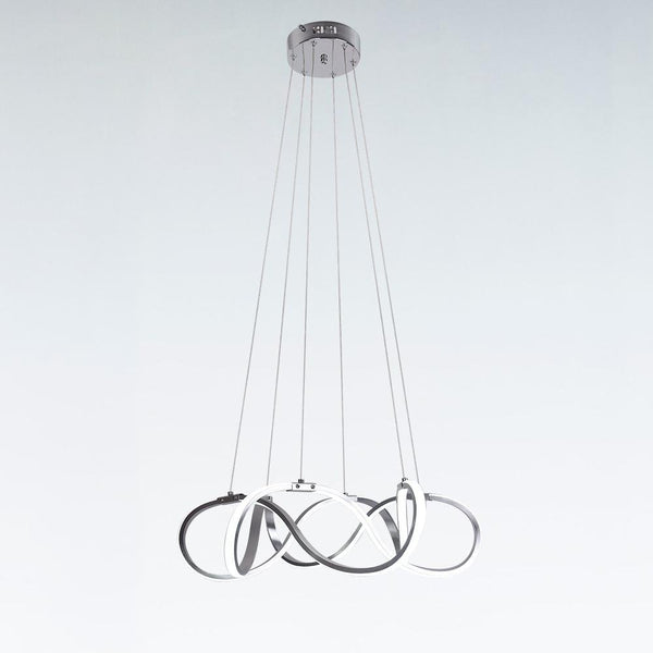 Chandelierias-Modern LED Draped Ribbon Chandelier-Chandelier-Chrome-