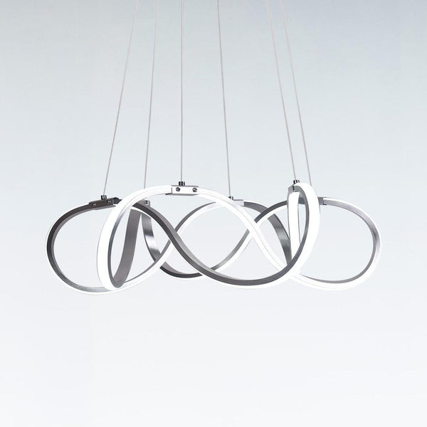 Chandelierias-Modern LED Draped Ribbon Chandelier-Chandelier-Chrome-