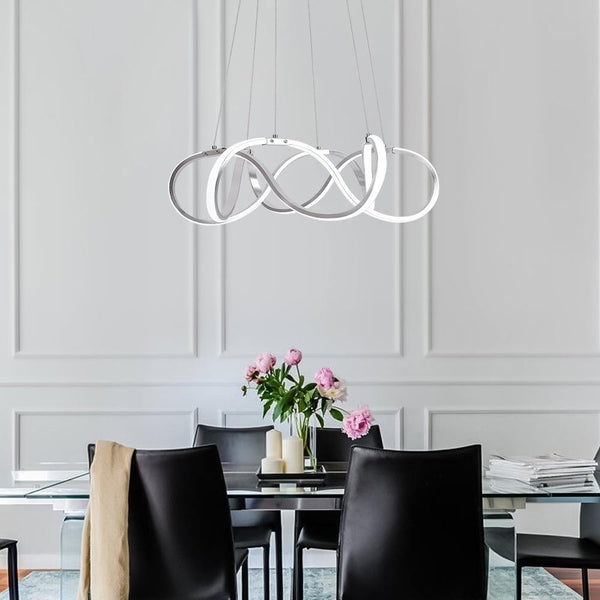 Chandelierias-Modern LED Draped Ribbon Chandelier-Chandelier-Chrome-