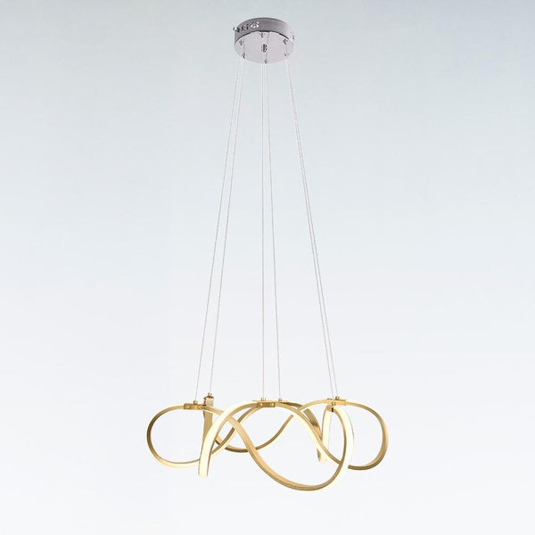 Chandelierias-Modern LED Draped Ribbon Chandelier-Chandelier-Gold-