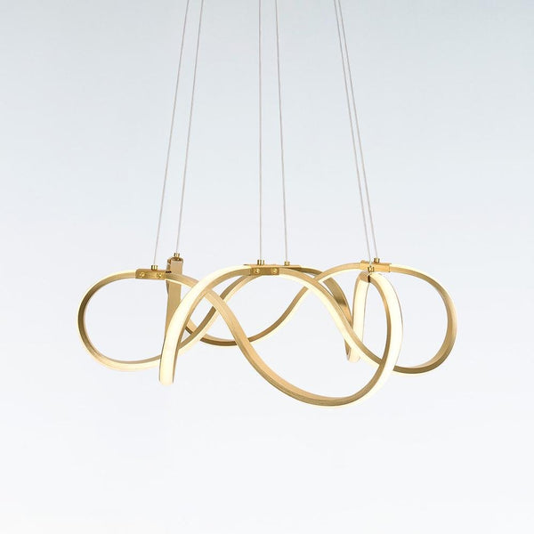 Chandelierias-Modern LED Draped Ribbon Chandelier-Chandelier-Gold-