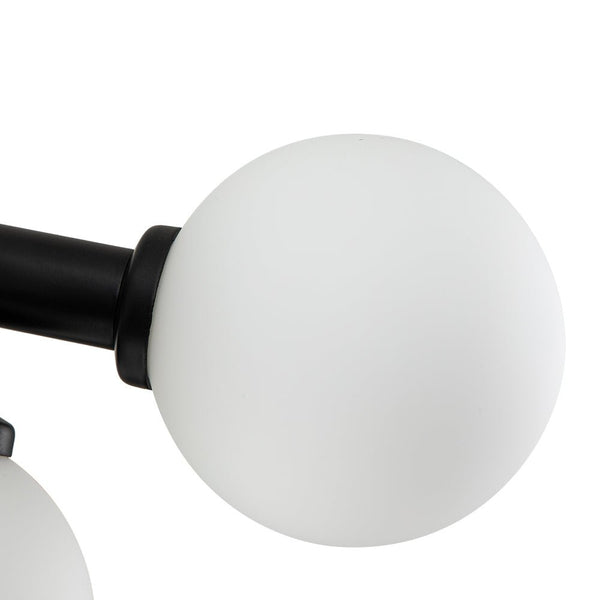 Chandelierias-Modern Linear 16-Light Milky Glass Globe Chandelier-Chandelier-Brass-16 Bulbs