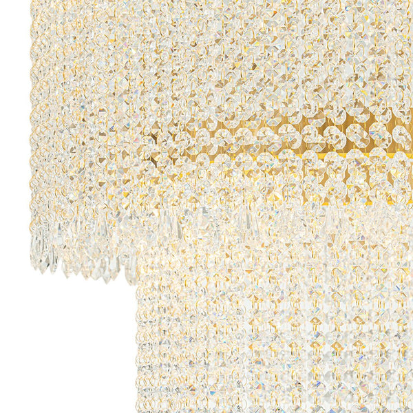 Chandelierias-Modern Luxury 2-Tier Crystal Dimmable LED Chandelier-Chandelier-Brass (Pre-order)-