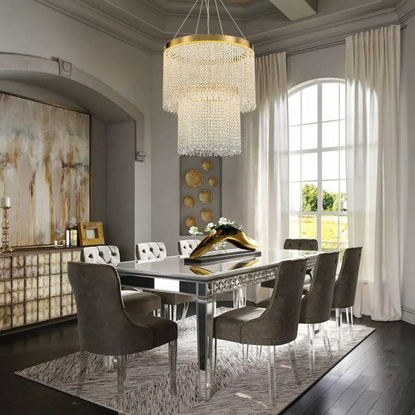 Chandelierias-Modern Luxury 2-Tier Crystal Dimmable LED Chandelier-Chandelier-Brass (Pre-order)-