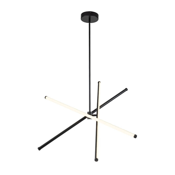 Chandelierias-Modern Minimalism Linear LED Chandelier-Chandelier-Black-