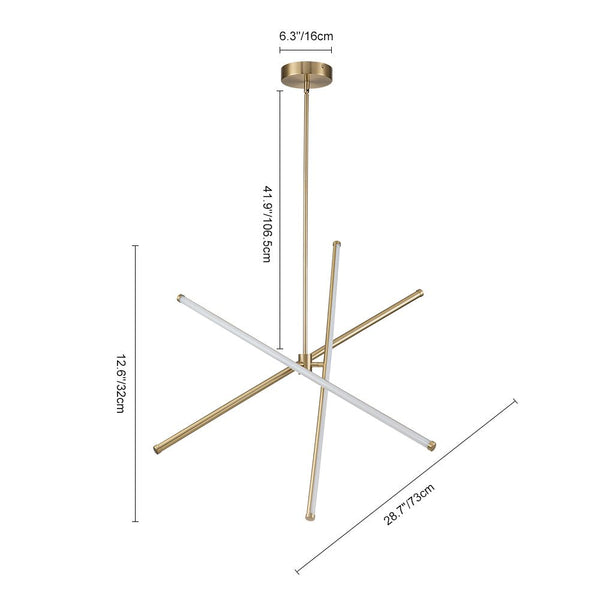 Chandelierias-Modern Minimalism Linear LED Chandelier-Chandelier-Black-