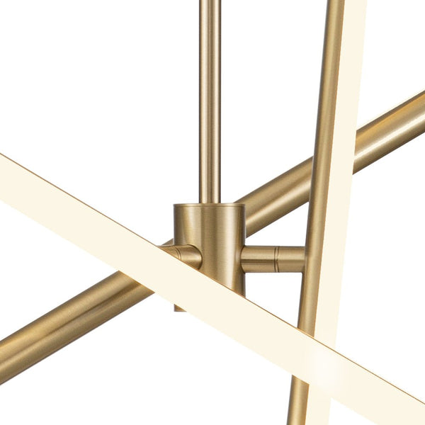 Chandelierias-Modern Minimalism Linear LED Chandelier-Chandelier-Brass-